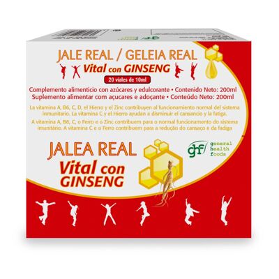 GHF Jalea real vital con Ginseng 20 ampollas 10 ml