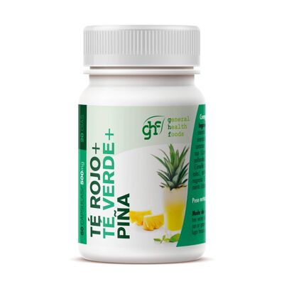 GHF Thé vert, thé rouge et ananas 60 gélules 500 mg