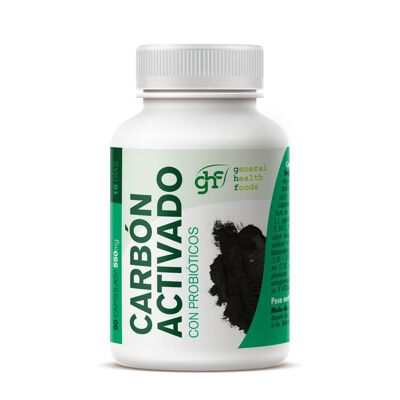 GHF Carbón activado con probióticos 90 cápsulas 550 mg