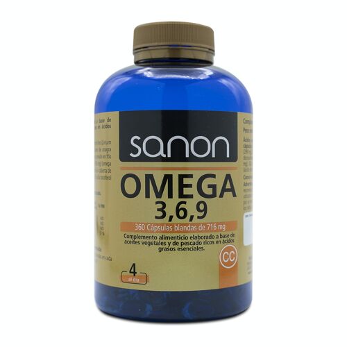 SANON Omega 3,6,9 360 cápsulas blandas de 716 mg