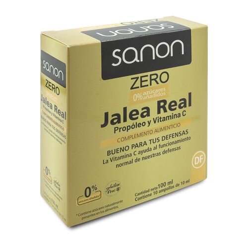 SANON Jalea Real Propóleo y Vitamina C ZERO 10 ampollas de 10 ml