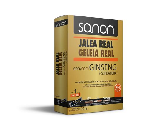 SANON Jalea Real con Ginseng + Schisandra 12 sticks de 10 ml