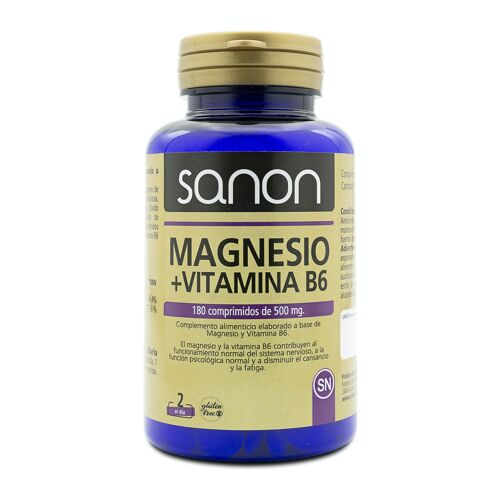 SANON Magnesio + Vitamina B6 180 comprimidos de 500 mg