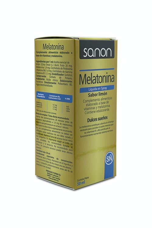 SANON Melatonina liquida en spray 50 ml sabor limón