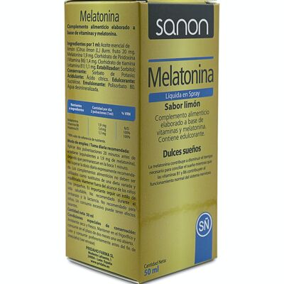 SANON Mélatonine liquide spray 50 ml saveur citron