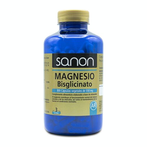SANON Magnesio Bisglicinato 300 cápsulas vegetales de 550 mg