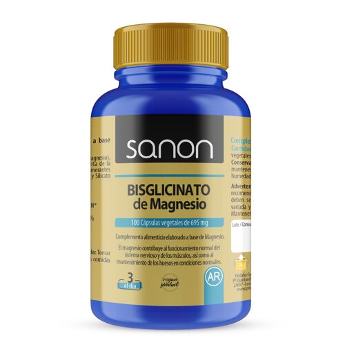 SANON Bisglicinato de Magnesio 100 cápsulas vegetales 695 mg