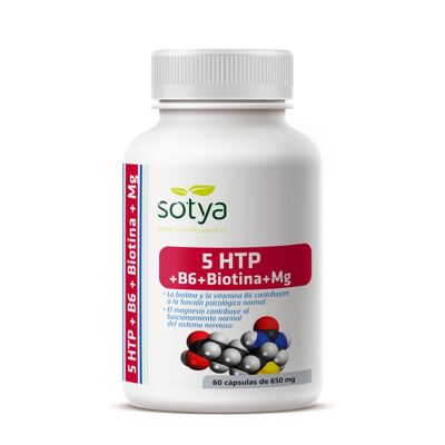 SOTYA 5 HTP  B6  Biotina + Mg 60 cápsulas de 650 mg