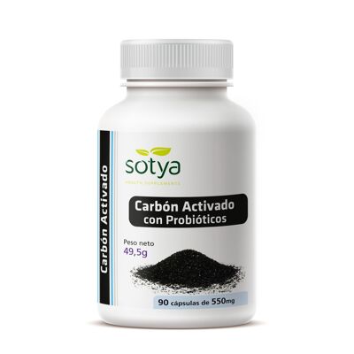 SOTYA Charbon actif avec probiotiques 90 gélules 550 mg