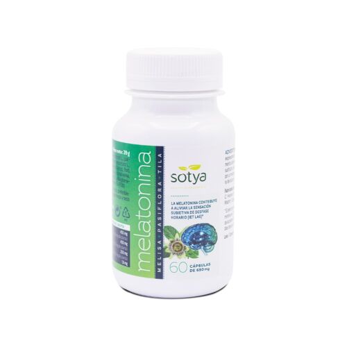 SOTYA Melatonina+Melisa+pasiflora+tila 60 cápsulas de 650 mg