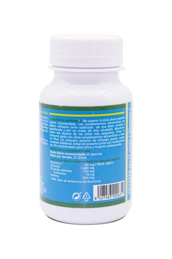 SOTYA Chitosan + Thé vert + Vitamine C 100 gélules 600 mg 4