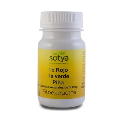 SOTYA Thé Rouge, Thé Vert et Ananas 60 gélules 500 mg