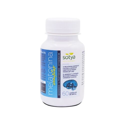 SOTYA Melatonina Complex Magnesio, L-triptófano y Vitamina B6 60 cápsulas