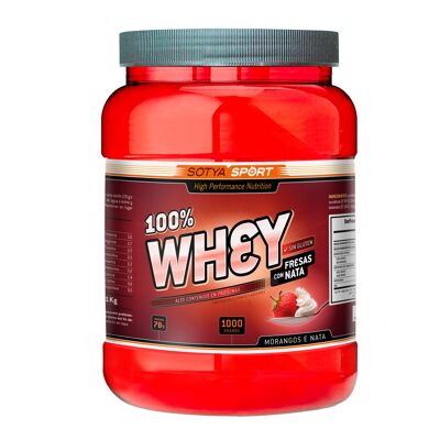 SOTYA Sport whey protéine 100% fraise et crème 1000 gr