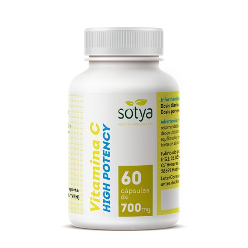 SOTYA Vitamina C High Potency 60 cápsulas de 700 mg