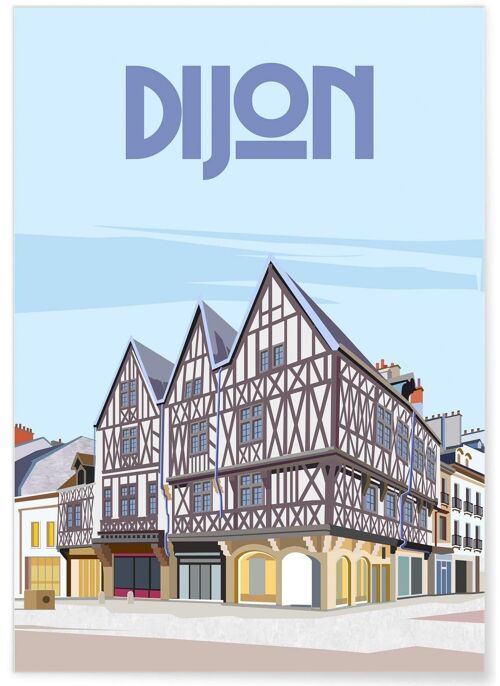 Affiche illustration de la ville de Dijon - 2