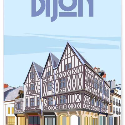 Affiche illustration de la ville de Dijon - 2