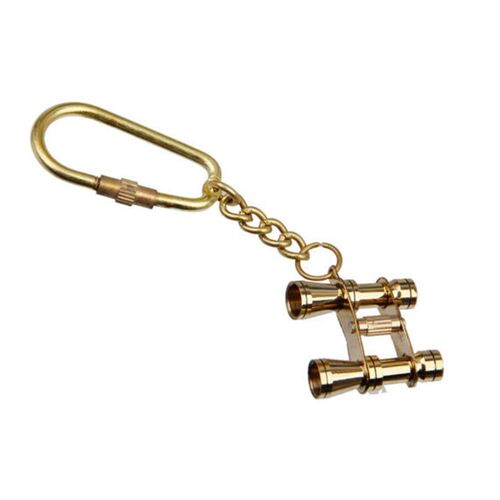 Gold Binoculars Nautical Keychain