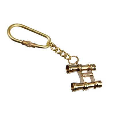 Gold Binoculars Nautical Keychain