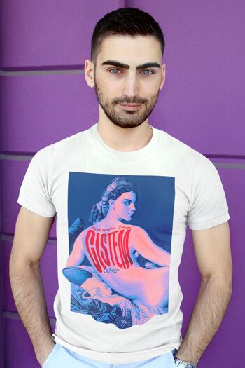 CRASH THE CISTEM - T-shirt unisexe LGBTQ, Graphic Trans Art Print, Haut non binaire coloré, Vêtements Queer Pride, Design personnalisé. 4