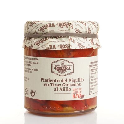 PEPERONE PIQUILLO A STRISCE STUFATO CON AGLIO VASO 250 ml.