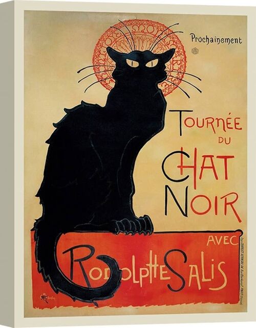 Manifesto vintage, stampa su tela: Théophile Alexandre Steinlen, Tournée du Chat Noir