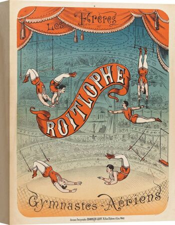 Vintage Circus Poster Canvas Print : Charles Levy, Les freres Roitlophe gymnastes aeriens 2