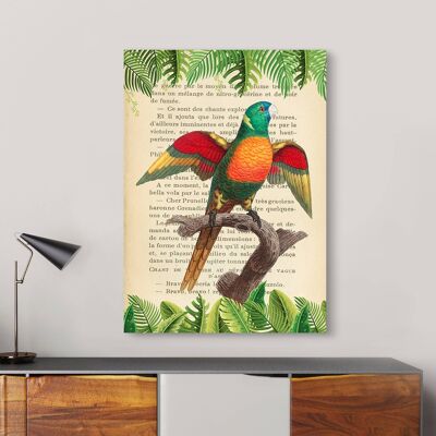 Moderne Papageienmalerei, Leinwanddruck: Stef Lamanche, The Blue-Headed Parrot