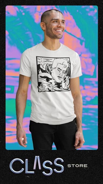 DROWN TO DRAMA - T-shirt graphique noir et blanc avec icône Gay PopArt, Queer Art History, Custom Retro 80's Lgbtq Pride Apparel 3