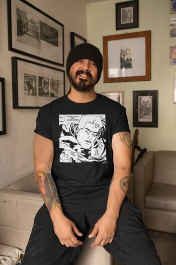 DROWN TO DRAMA - T-shirt graphique noir et blanc avec icône Gay PopArt, Queer Art History, Custom Retro 80's Lgbtq Pride Apparel 6