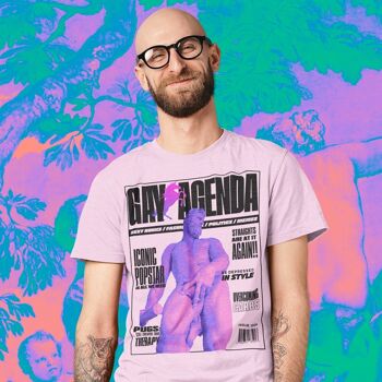 GAY AGENDA - T-shirt graphique Queer, vêtements Essential Pride, chemise Gay Magazine, cadeau drôle LGBTQ 2