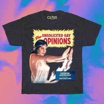 GAY OPINIONS - Unisex Graphic Print Tee, Retro Mens Womens Top, Vintage Queer Gifts, Pulp Comic Strips, Halloween Custom Streetwear 3