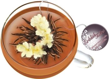 Fleurs de thé Creano Teelini au format tasse, coffret cadeau dans une boîte à thé en bois, 12 tealini en fleurs en 8 variétés - thé blanc et thé noir 5