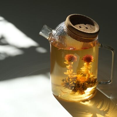1200 ml Teapro Designer-Teekanne aus Glas mit Korkdeckel