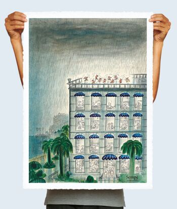 AFFICHE 56x76cm SEMPE IMMEUBLE PLUIE