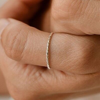 Thin 925 SILVER chiselled ring