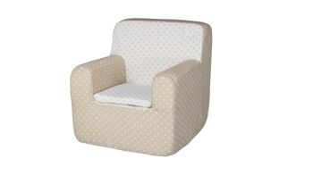 Chaise / fauteuil enfant - étoiles beiges 1