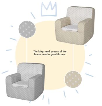 Chaise / fauteuil enfant - étoiles beiges 2