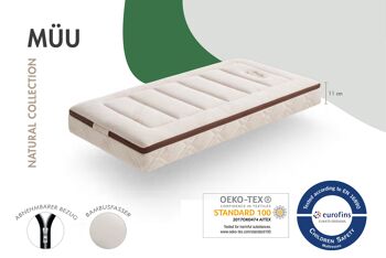 My Baby Mattress Matelas bébé Müu certifié OEKO TEX, matelas pour enfants avec noyau en latex naturel, respirant - 70x140 cm 2