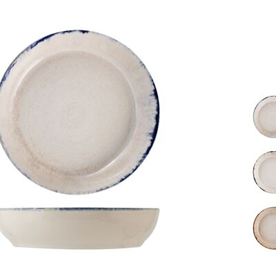 Artisanal soup plate in assorted color stoneware cm 20.