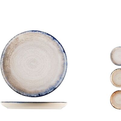 Arisanal fruit plate in stoneware assorted colors 21 cm.