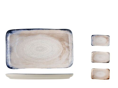 Piatto rettangolare Artisanal in stoneware colori assortiti cm 24x14.
