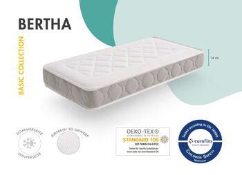 My Baby Mattress Matelas pour bébé Bertha certifié OEKO TEX, matelas pour enfants avec mousse à mémoire de forme, respirant - 60x120 cm 5