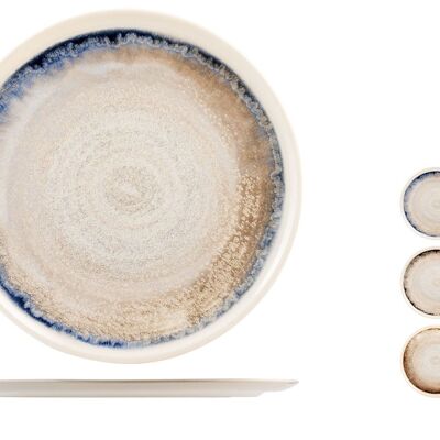 Artisanal round plate in stoneware assorted colors cm 32.