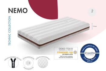 My Baby Mattress Matelas bébé Nemo certifié OEKO TEX, matelas pour enfants avec rebord, respirant - 60x120 cm 2