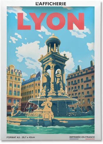 Affiche illustration de la ville de Lyon - 3 2