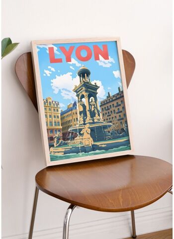 Affiche illustration de la ville de Lyon - 3 4
