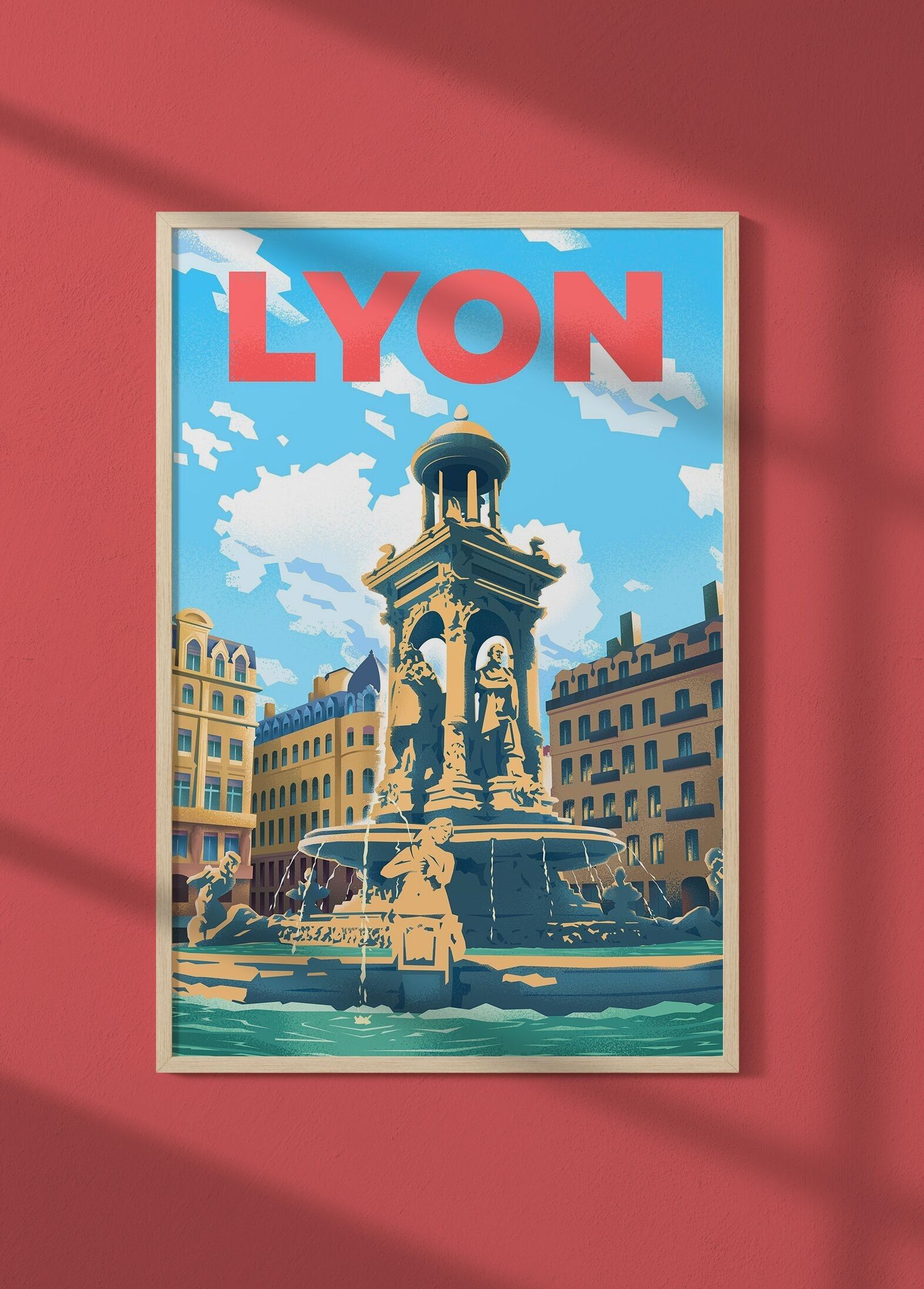 Illustration poster of the city of Lyon - 3