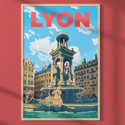 Illustration poster of the city of Lyon - 3