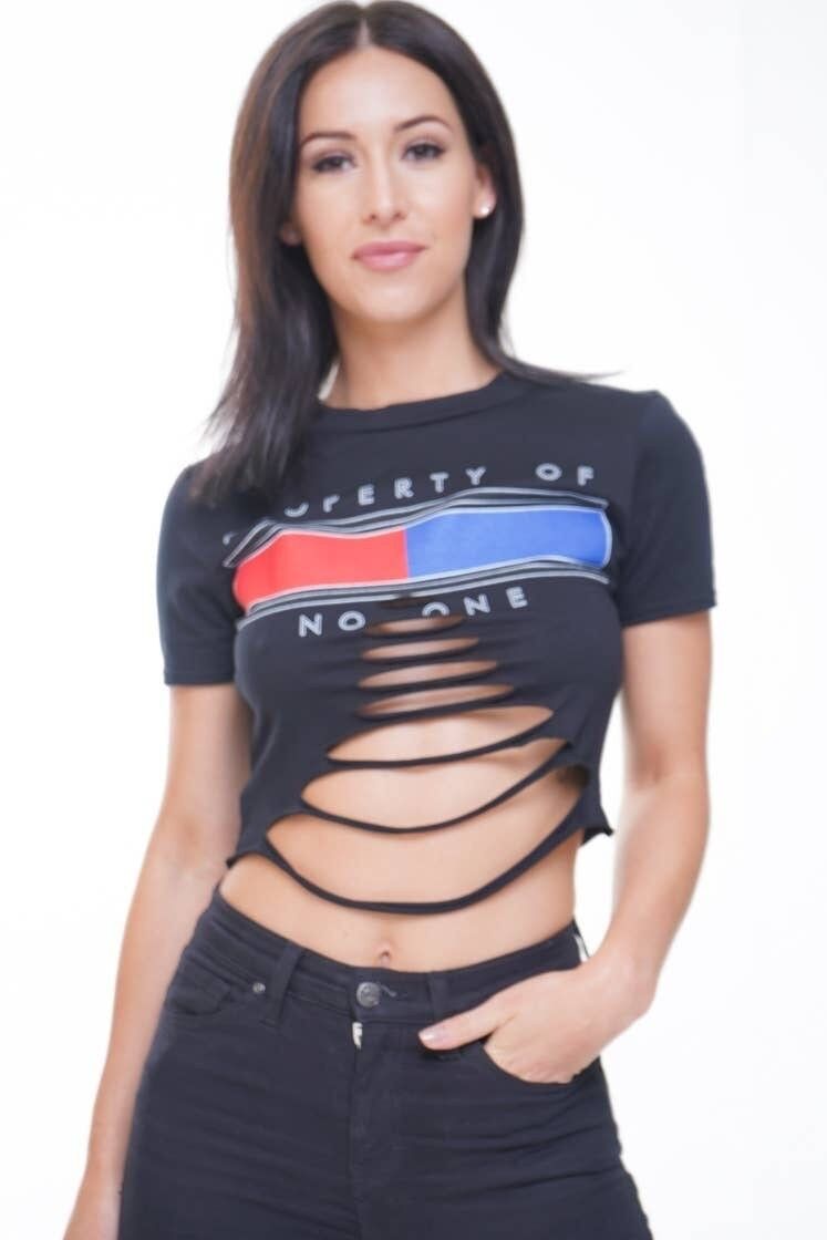 Proprietà di nessuno Top corto tagliato al laser